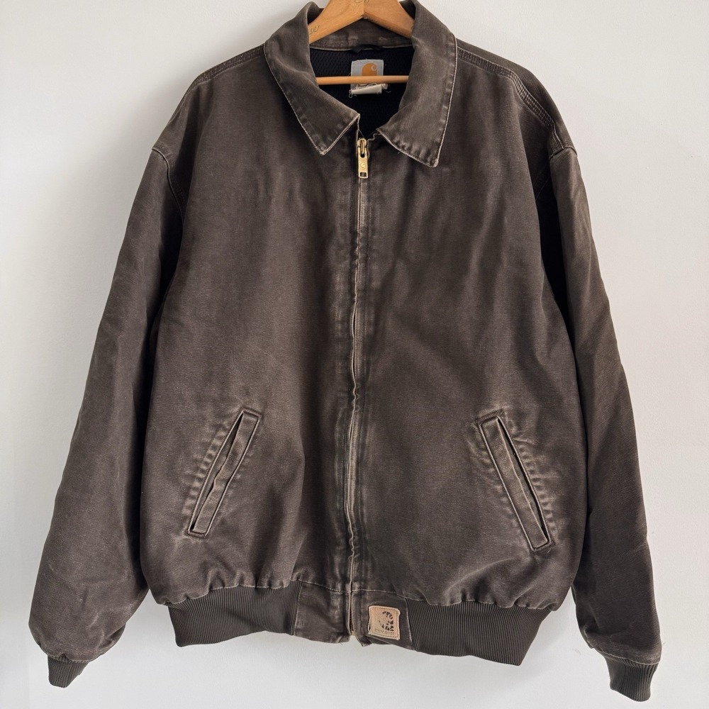 Carhartt J102 TMB Mens Timber Brown Santa Fe Jacket Mesh Lined Distressed XXL
